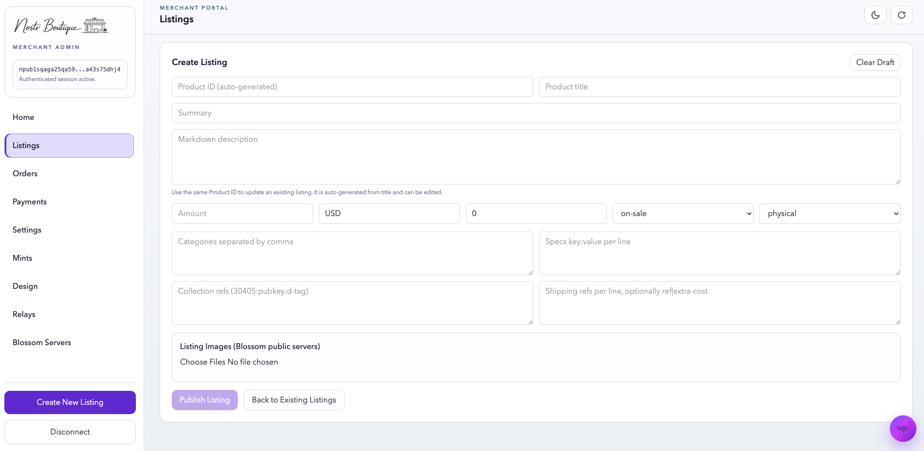 Merchant Portal Template screenshot