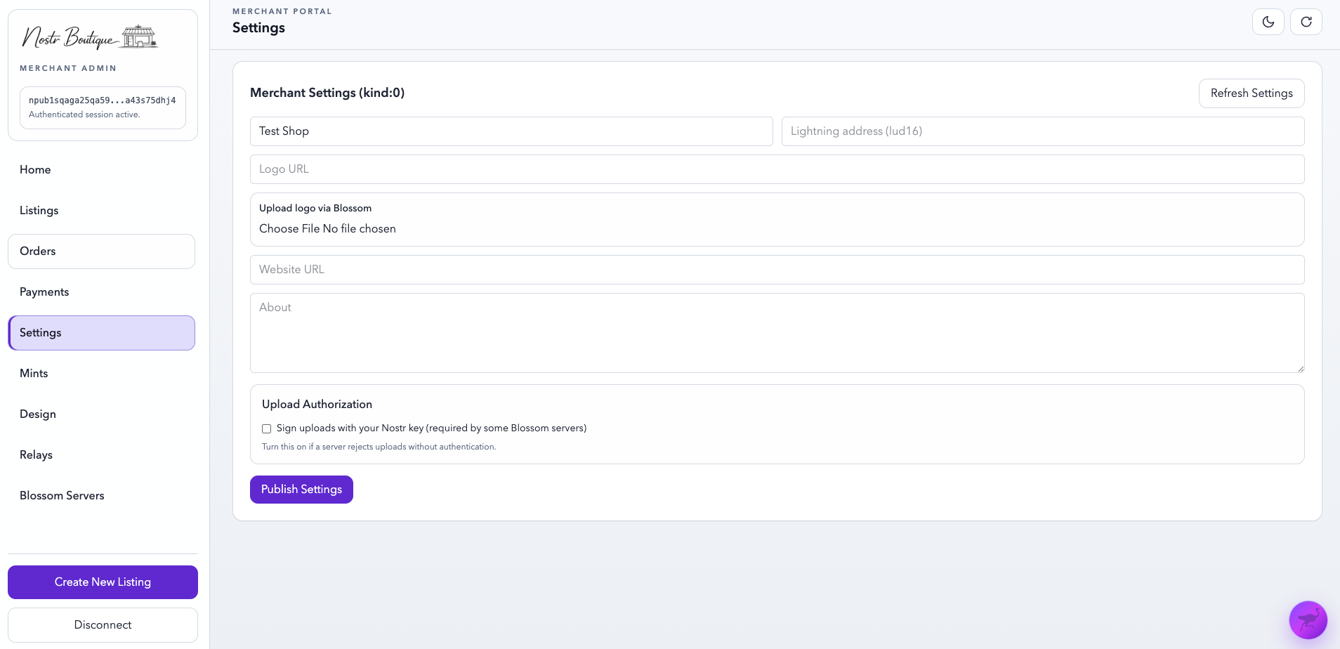Merchant Portal Template screenshot